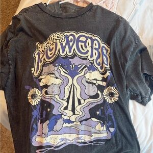 oversized pacsun dark grey vintage graphic tee